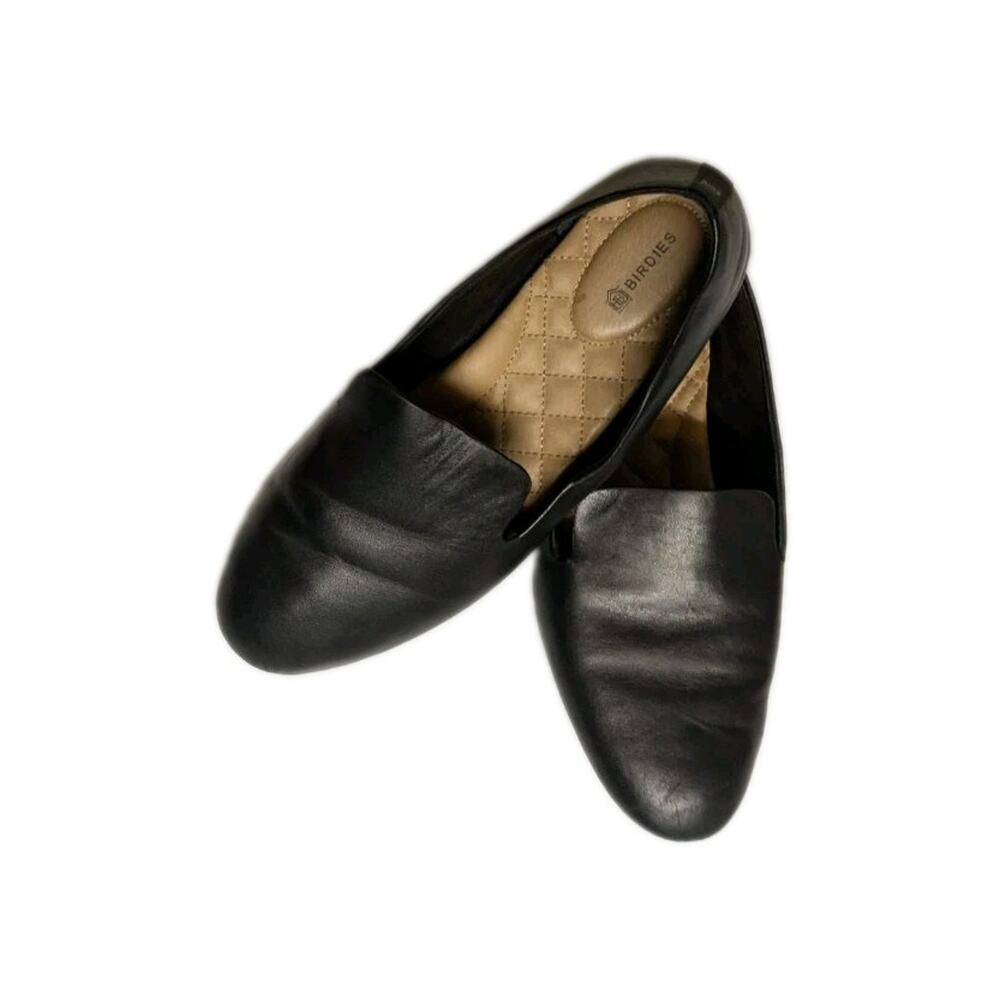 Birdies Shoes Womens Black 7 Leather Slip Ons Ballet Flats